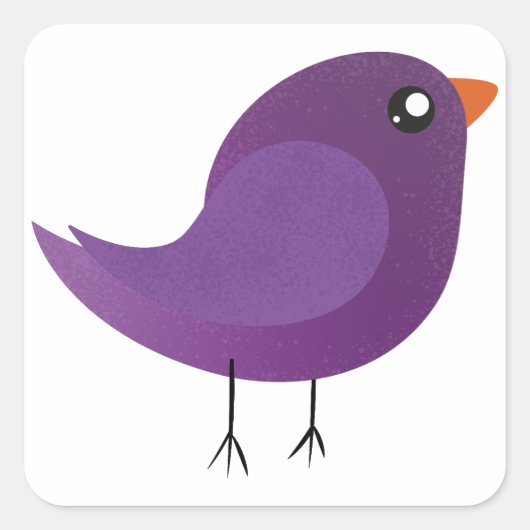 Mooie vogel kids vierkante sticker (Voorkant)