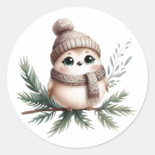 Mooie vogel knus winter Sticker
