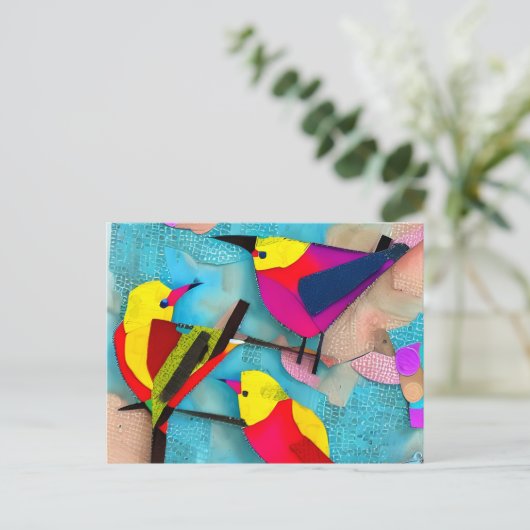 Mooie vogel-kraakbeen briefkaart (Staand voorkant)