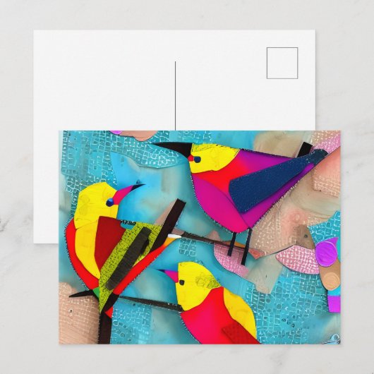 Mooie vogel-kraakbeen briefkaart (Voorkant / Achterkant)