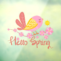 Mooie Vogel Met Bloemen Hallo Lente