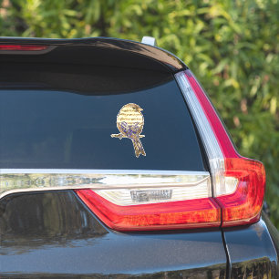 Mooie vogel met muzieknoten aanpassen  sticker