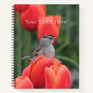 Mooie vogel met tulpen spiraal Notitieboek