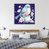 Mooie Vogel Muur Kunst Canvas Afdruk (Insitu (Slaapkamer))