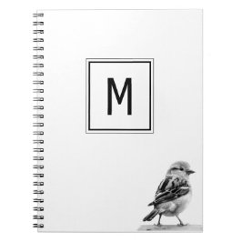 Mooie vogel op maat gemaakte eerste letter  notitieboek