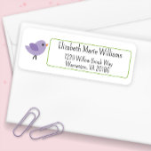 Mooie vogel op maat gemaakte retouradres etiket