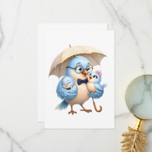 Mooie Vogel Papa Vorm Bedanktkaart Bedankkaart