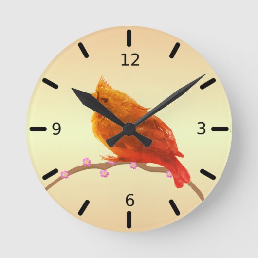 Mooie vogel ronde klok (Voorkant)