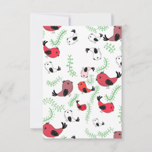 Mooie vogel thema design, gedessineerd bedankkaart