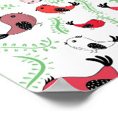 Mooie vogel thema design, gedessineerd poster (Hoek)