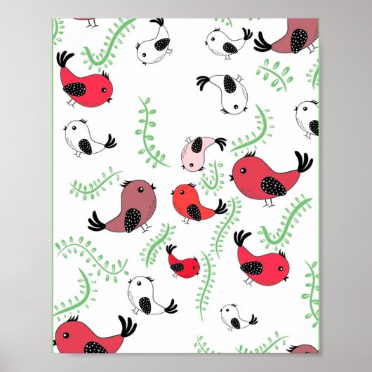Mooie vogel thema design, gedessineerd poster (Voorkant)