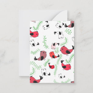 Mooie vogel thema design, gedrukt notitiekaartje