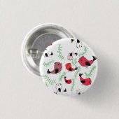 Mooie vogel thema design, met patroon ronde button 3,2 cm (Voorkant /achterkant)