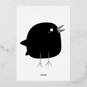 Mooie vogel voor kinderen folie uitnodiging (Achterkant)