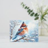 Mooie vogel wit schilderij briefkaart (Staand voorkant)