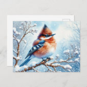 Mooie vogel wit schilderij briefkaart (Voorkant / Achterkant)