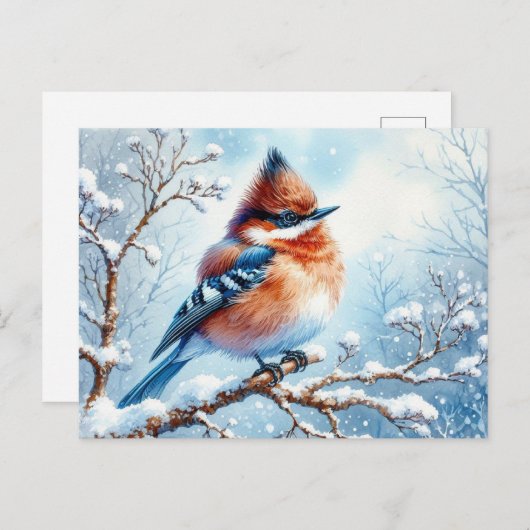 Mooie vogel wit schilderij briefkaart (Voorkant / Achterkant)