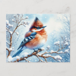 Mooie vogel wit schilderij briefkaart