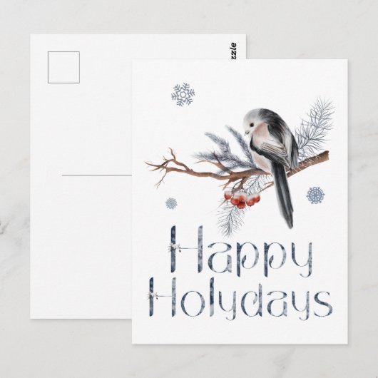 Mooie vogel zit op een tak van een pijnboom briefkaart (Voorkant / Achterkant)