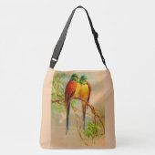 mooie vogelafdrukken crossbody tas (Achterkant)