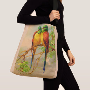 mooie vogelafdrukken crossbody tas
