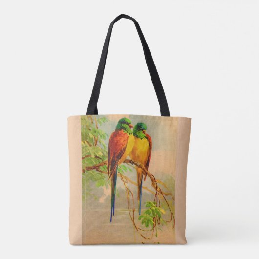 mooie vogelafdrukken tote bag (Achterkant)