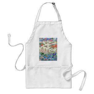 Mooie vogelbloemen Glas in lood Kunst Standaard Schort