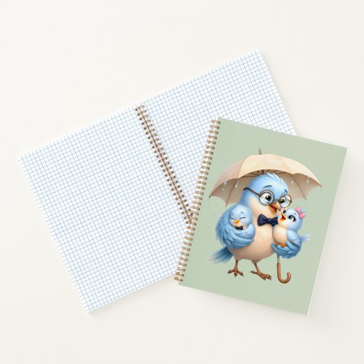 Mooie Vogelgezin Spiral Notebook Notitieboek (Binnen)