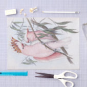 Mooie vogelkaketoe bleke roze cacatua tissuepapier (Craft)