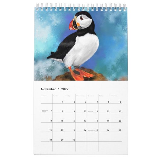 Mooie vogelkalender - Schilderen Kalender (Nov 2027)