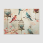  mooie vogelkooien vogels decoupage tissuepapier (Voorkant)