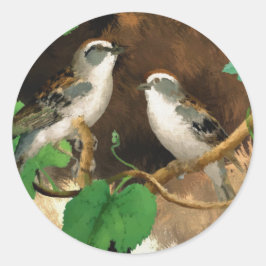 Mooie vogelmussen Natuur, glanzende Stickers