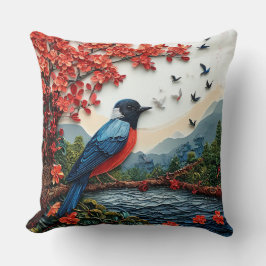 Mooie vogelpapierkunst Cozy Huisdecoratie Cadeau I Kussen