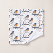 Mooie vogelpatroon op wit bad handdoek (Wasdoekje)