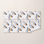 Mooie vogelpatroon op wit bad handdoek (Handdoek)