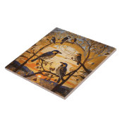 Mooie vogels bij zonsopgang tegeltje (Zijkant)