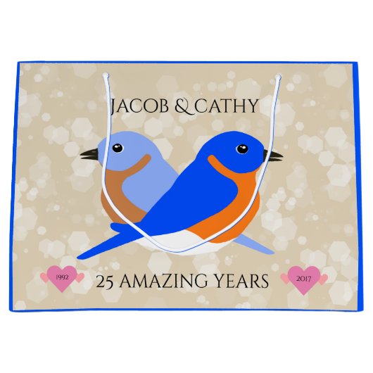 Mooie vogels: elk Jubileum jaar Large Cadeautasje (Voorkant)