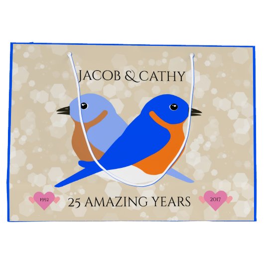 Mooie vogels: elk Jubileum jaar Large Cadeautasje (Achterkant)