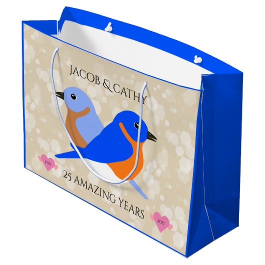 Mooie vogels: elk Jubileum jaar Large Cadeautasje (Achterkant Gekanteld)