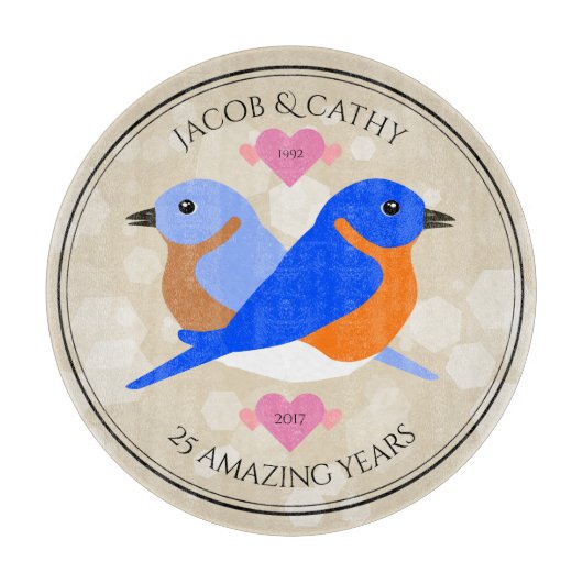 Mooie vogels: elk Jubileum jaar Snijplank (Voorkant)