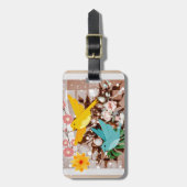 Mooie vogels en bloemen AI art Bagagelabel (Voorkant verticaal)