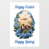 Mooie vogels en bloemen die ruiken raamsticker (Vel)