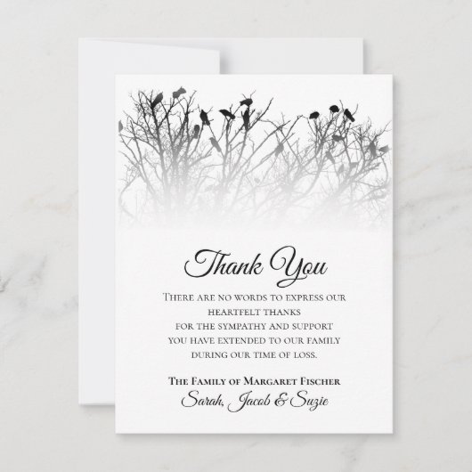 Mooie vogels in de bomen Dank u voor de sympathiek (Voorkant)