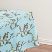 Mooie Vogels In Takken Turquoise Lente Tafelkleed (Voorbeeld)