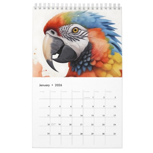 Mooie vogels kalender (Jan 2026)