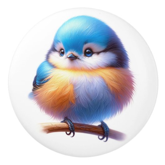 Mooie vogels keramische knop (Voorkant)