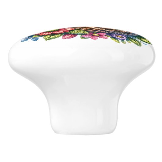 Mooie vogels keramische knop (Zijkant)