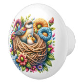 Mooie vogels keramische knop (Rechts)