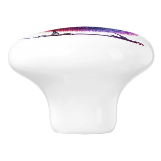 Mooie vogels keramische knop (Zijkant)