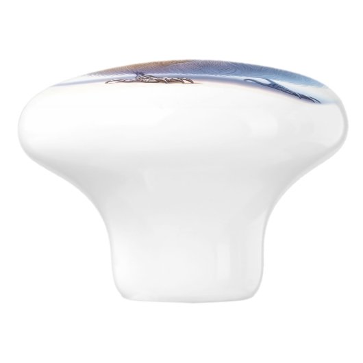 Mooie vogels keramische knop (Zijkant)